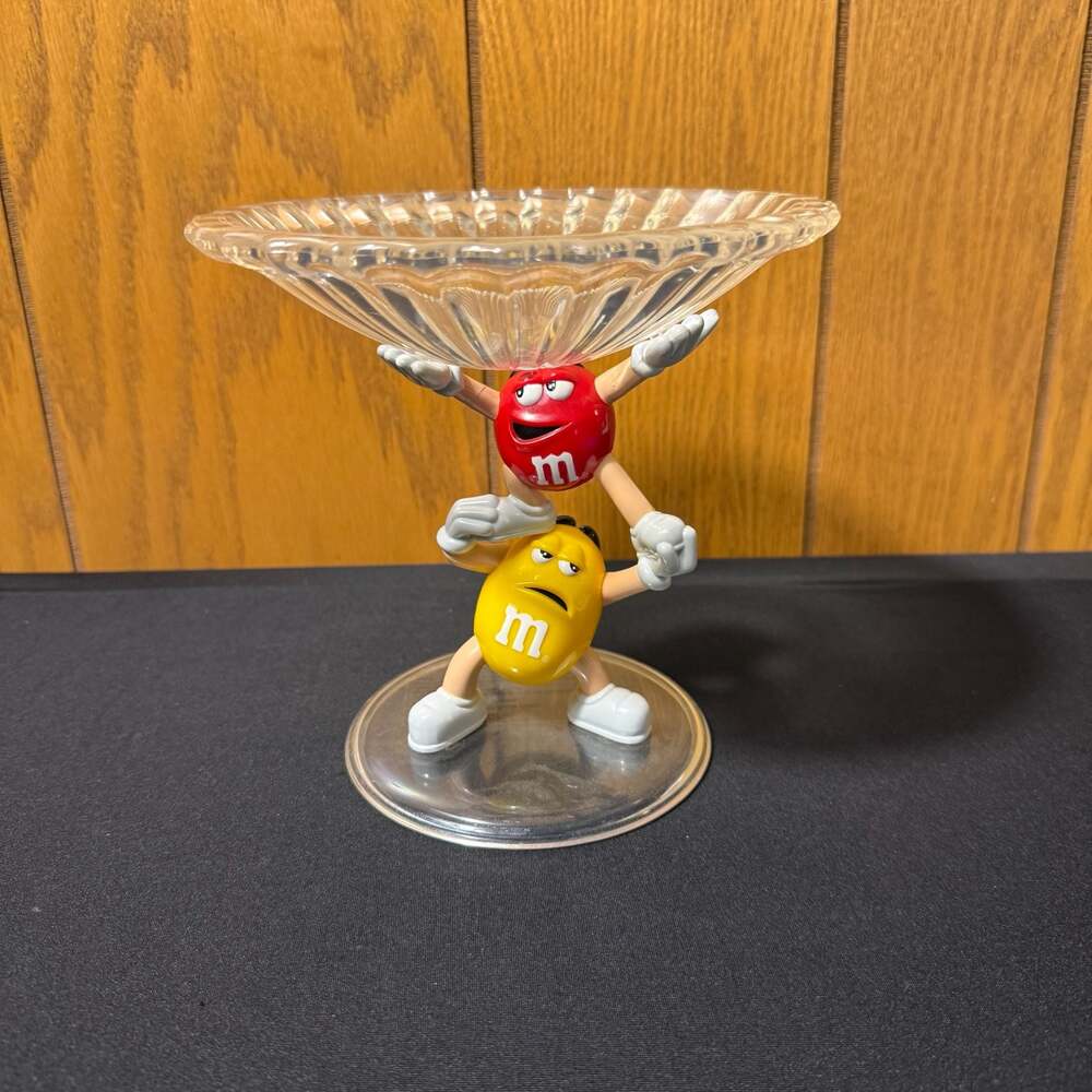 M&M's Collector Series Red and Yellow Character Acrylic Candy Dish